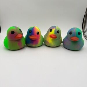 Sunny Days Jumbo squeezy duck - Tie Dye Squishy Stress Relief Lot of 4 Total